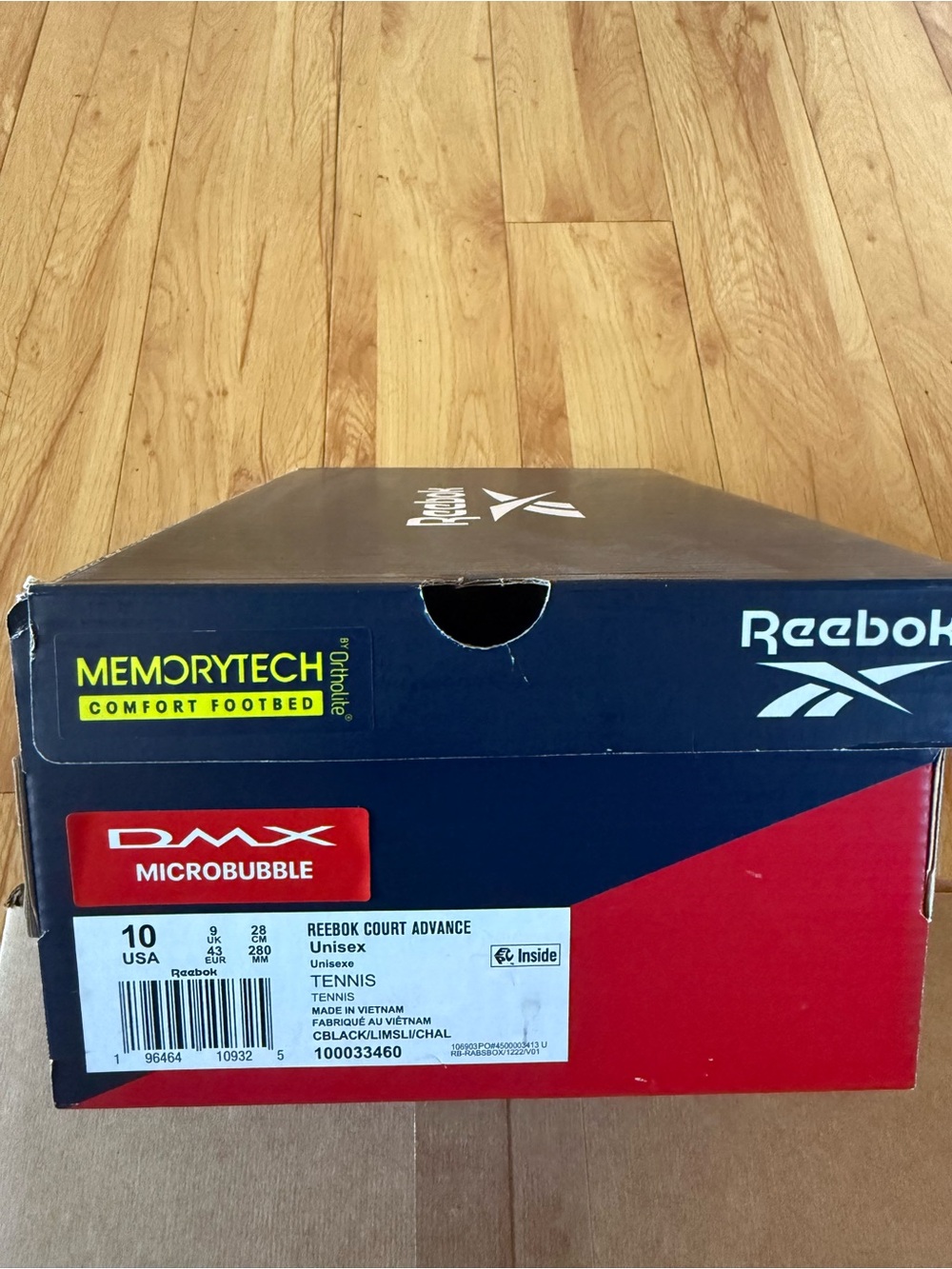 Reebok Men's Memory Tech Court Advance Sneakers with Neon Green Logo- Tennis - Picture 11 of 15